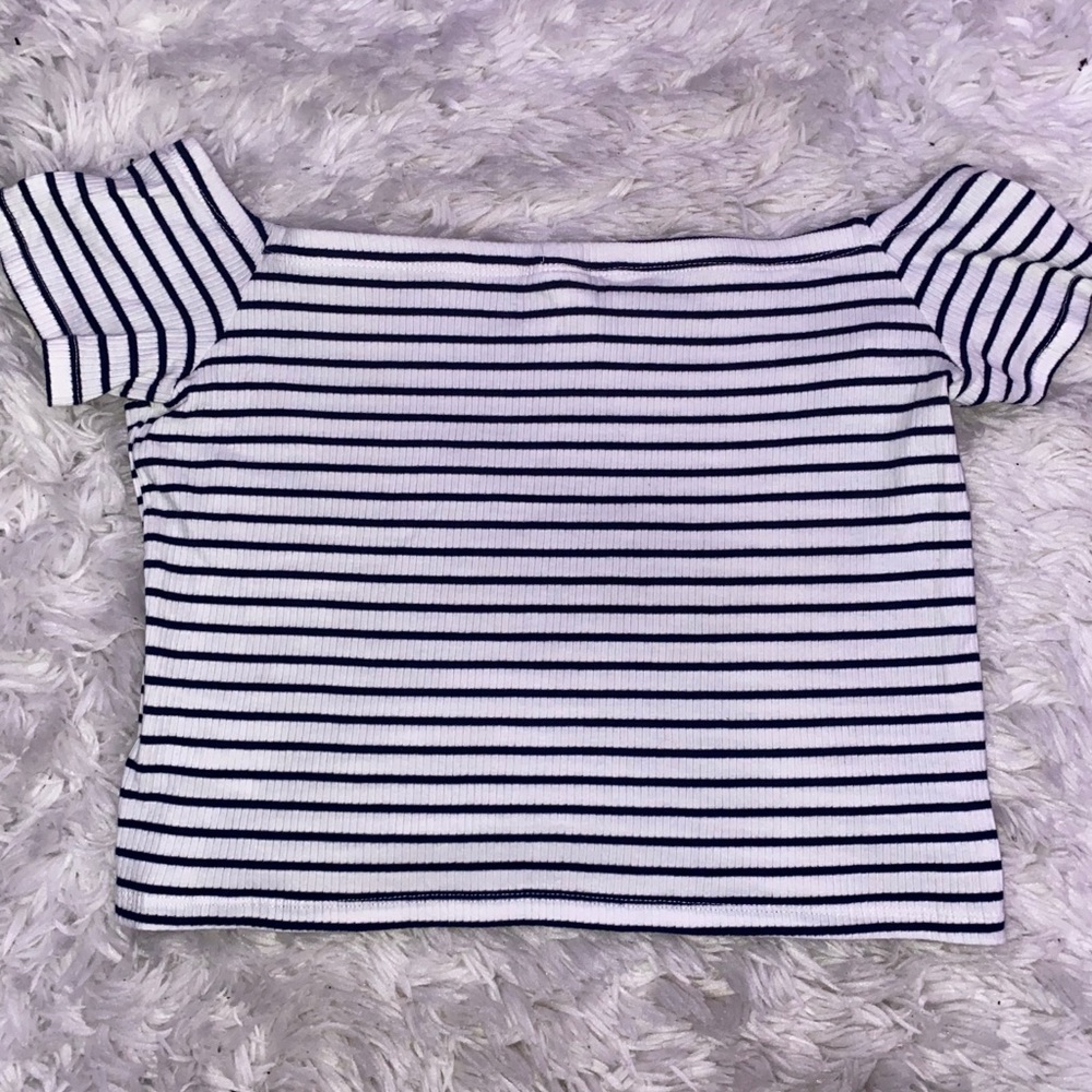 Stripped Off Shoulder Top